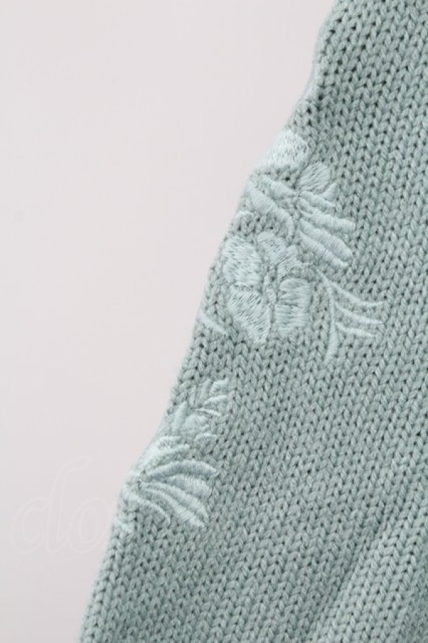 画像3: axes femme / 袖刺繍パーカーニットワンピース M グリーン T-25-12-11-018-AX-OP-SA-ZT (3)