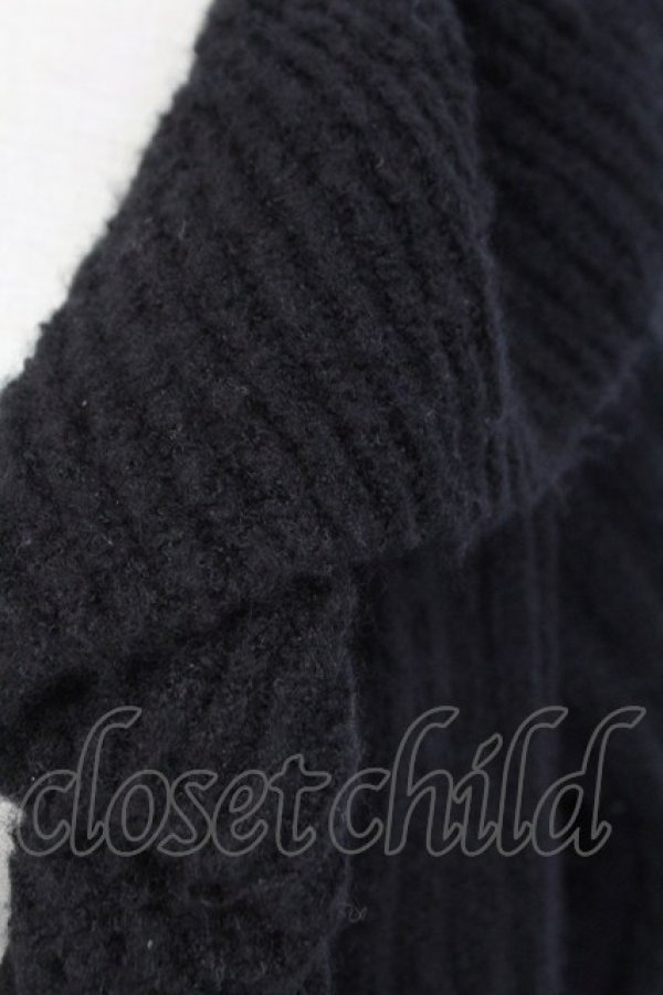 画像5: axes femme / リブ編みガウン風カーディガン  黒 T-25-12-14-015-AX-TO-SA-ZT (5)