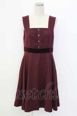 画像: Jane Marple / 別珍リボンジャンパースカート  ボルドー T-25-12-14-017-JM-OP-SA-ZT