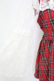 画像3: Jamieエーエヌケー / タータンチェックレース袖ワンピース  赤チェックｘ白 T-25-12-14-018-0-OP-SA-ZT (3)
