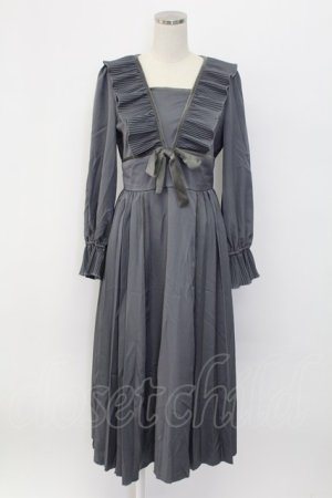 画像: melume / makiコラボ/プリーツ襟ワンピース L グレー T-25-12-14-020-0-OP-SA-ZT