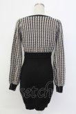 画像2: pium / 千鳥カーデ&ビジュー付きニットキャミワンピSET  黒 T-25-12-14-021-0-OP-SA-ZT (2)