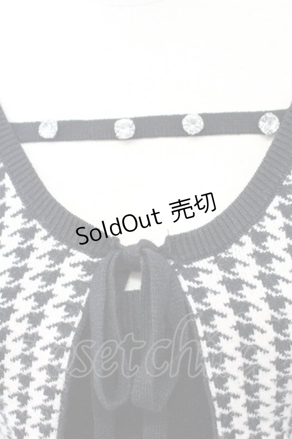 画像5: pium / 千鳥カーデ&ビジュー付きニットキャミワンピSET  黒 T-25-12-14-021-0-OP-SA-ZT (5)