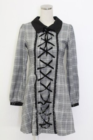 画像: Rojita / フロントスピンドルワンピース  グレー T-25-12-14-022-LO-OP-SA-ZT