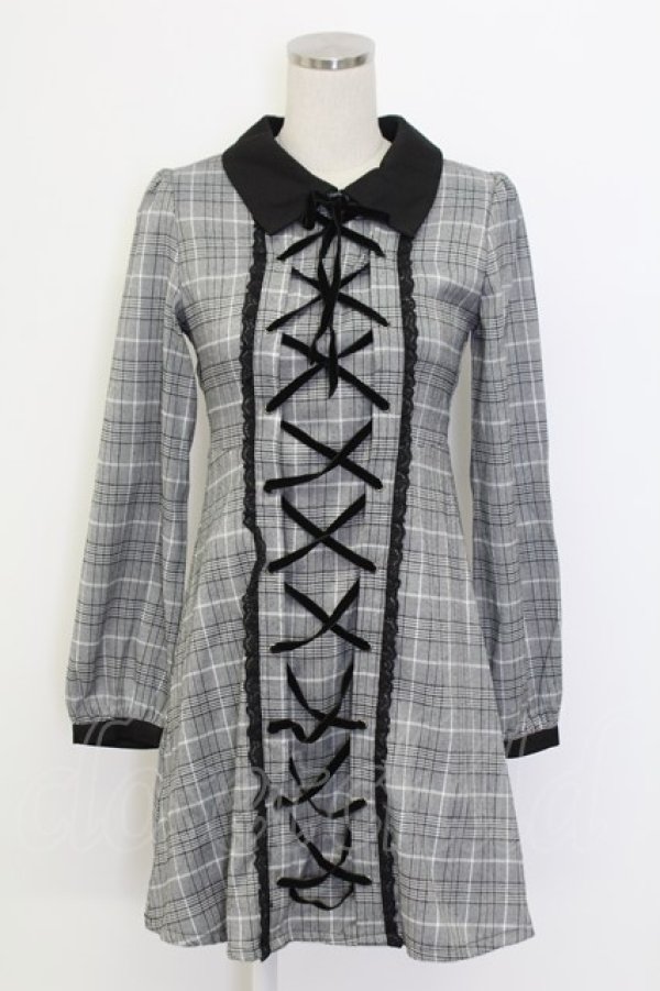 画像1: Rojita / フロントスピンドルワンピース  グレー T-25-12-14-022-LO-OP-SA-ZT (1)