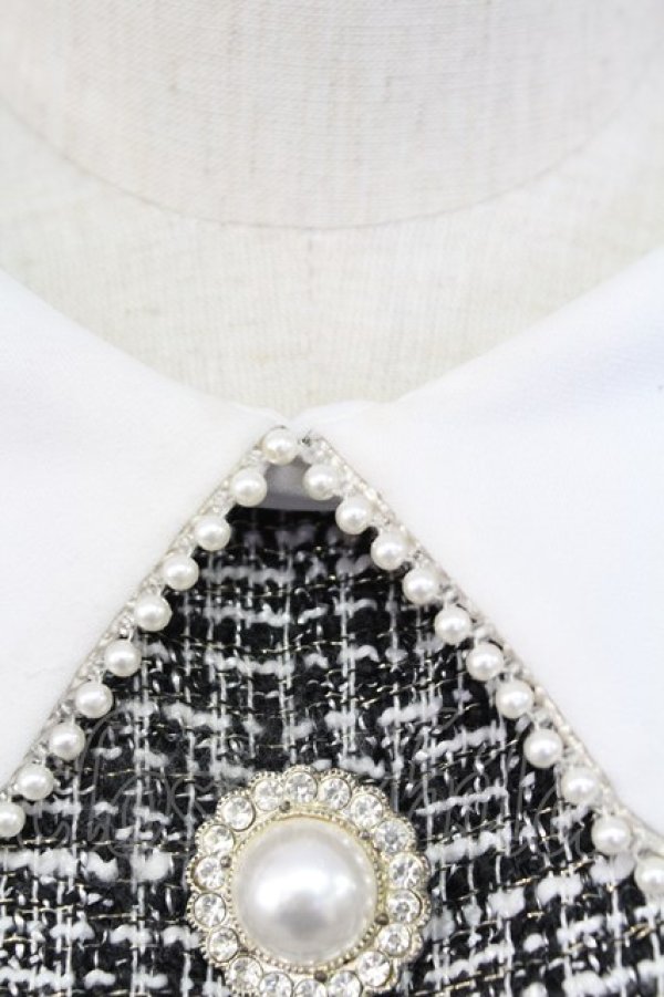 画像5: evelyn / ビジューボタンツイードワンピース  グレー T-25-12-14-023-LO-OP-SA-ZT (5)