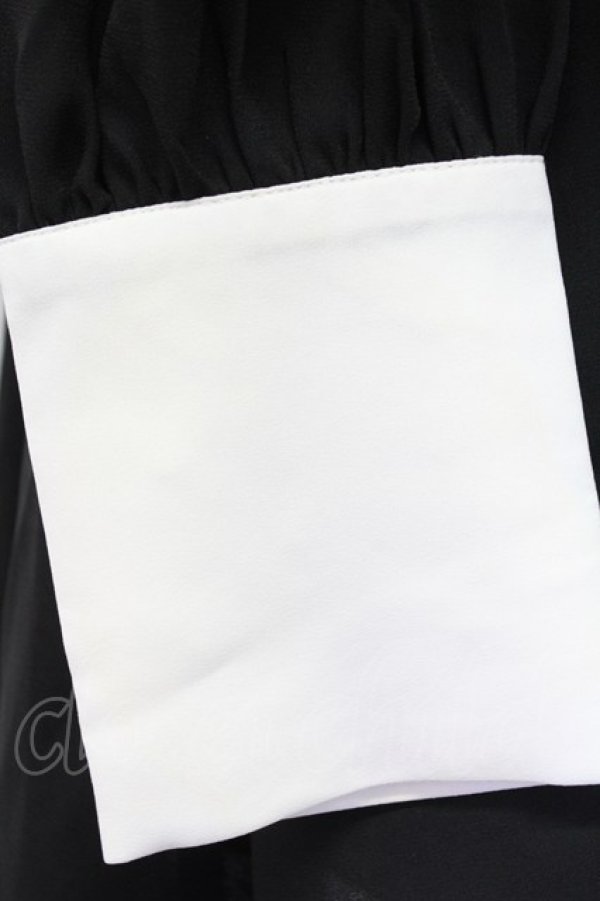 画像5: Jamie エーエヌケー / サイド編み下げケープワンピース  黒Ｘ白 T-25-12-14-024-LO-OP-SA-ZT (5)