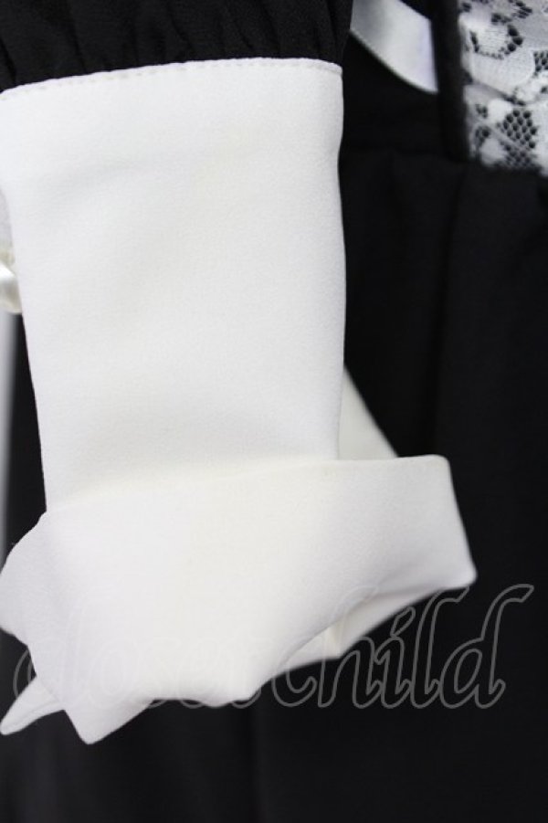 画像9: Jamie エーエヌケー / サイド編み下げケープワンピース  黒Ｘ白 T-25-12-14-024-LO-OP-SA-ZT (9)