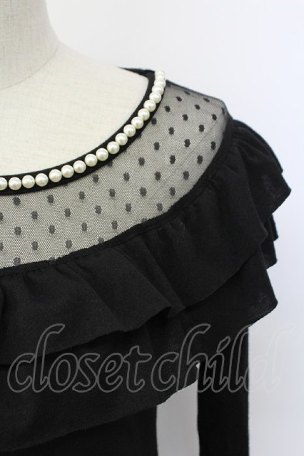 画像3: MA*RS / パール&ドットチュールワンピース  黒Ｘ白 T-25-12-14-025-EL-OP-SA-ZT (3)