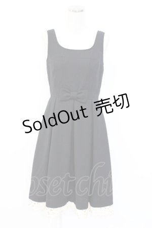 画像: Emily Temple cute / 裾ハートレースジャンパースカート  黒Ｘ白 T-25-12-14-027-ET-OP-SA-ZT153