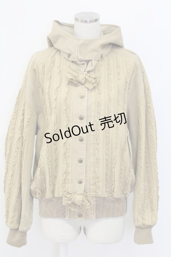 画像1: KANEKO ISAO / 縦フリル&ピンタックブルゾン  ベージュ T-25-12-14-028-EL-JA-SA-ZT (1)