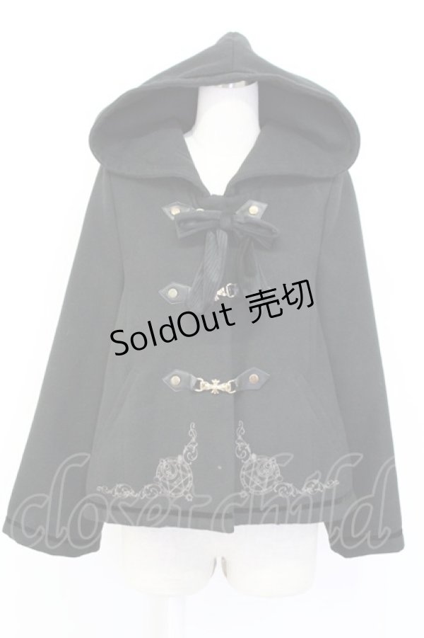 画像1: Amavel / 古の魔術書フードポンチョコート  黒 T-25-12-14-029-CA-CO-SA-ZT-CC053 (1)