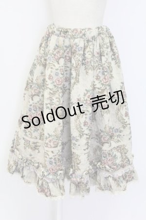 画像: PrivateSquare. / 小花ブーケ柄ゴブランロングスカート M ベージュ T-25-12-14-032-LO-SK-SA-ZT