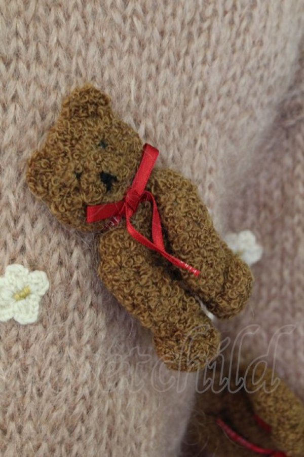 画像4: PINK HOUSE / カゴ入り編みぐるみクマ付きモヘアカーディガン  ピンク T-25-12-14-006-LO-TO-SA-ZT (4)