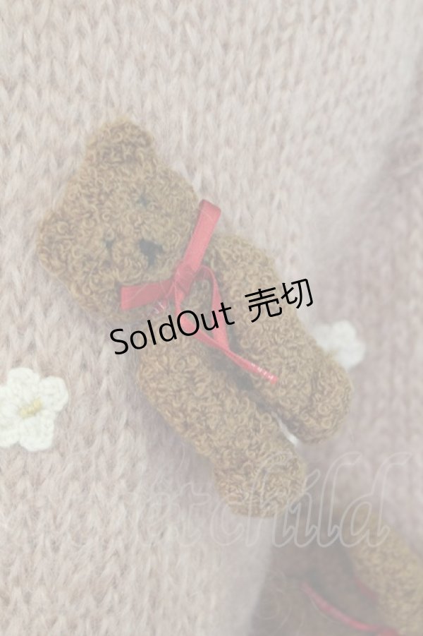 画像4: PINK HOUSE / カゴ入り編みぐるみクマ付きモヘアカーディガン  ピンク T-25-12-14-006-LO-TO-SA-ZT147 (4)