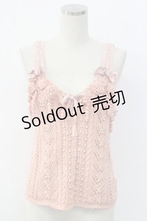 画像: PINK HOUSE / ニットキャミソールトップス  ピンク T-25-12-14-007-LO-TO-SA-ZT