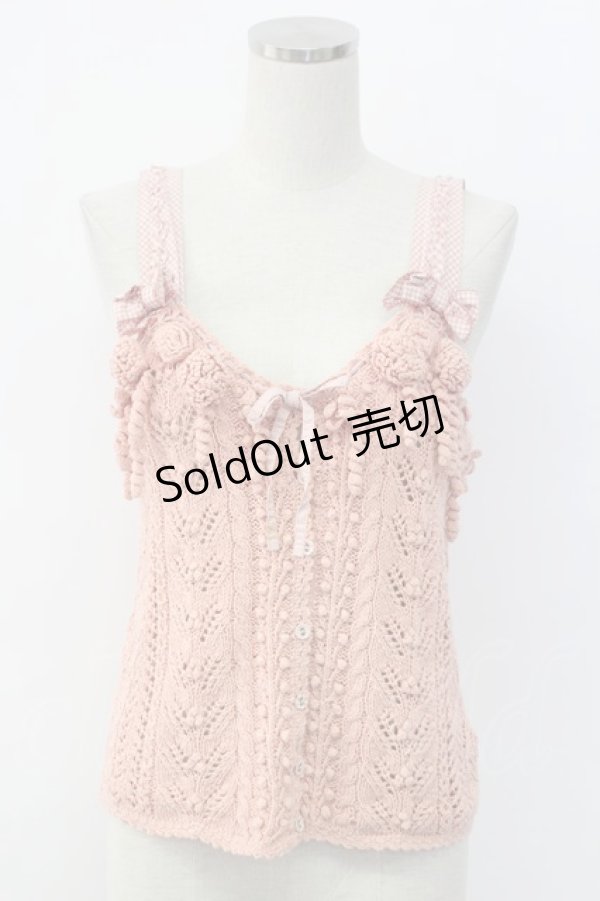 画像1: PINK HOUSE / ニットキャミソールトップス  ピンク T-25-12-14-007-LO-TO-SA-ZT (1)
