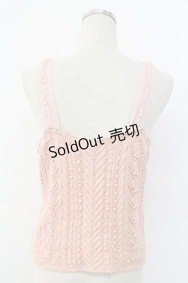 画像2: PINK HOUSE / ニットキャミソールトップス  ピンク T-25-12-14-007-LO-TO-SA-ZT (2)