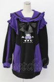 画像1: NOEMIE / Kuromiスウェットセーラーワンピース  黒Ｘ紫 T-25-12-14-010-LO-OP-SA-ZT (1)