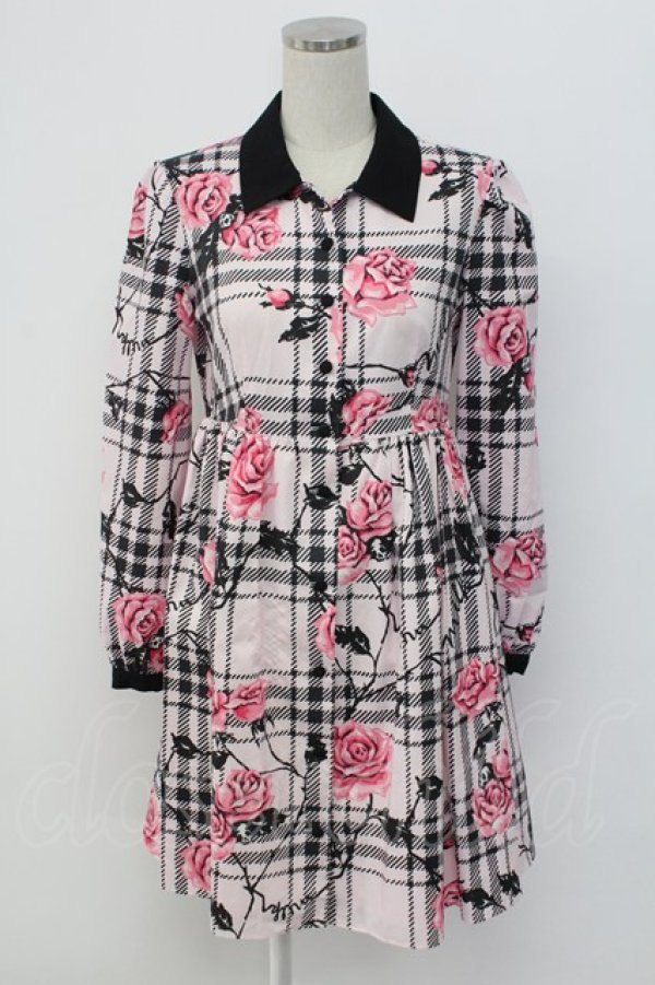 画像1: MILK / ラヴィアンローズワンピース  ベビーピンクベース T-25-12-14-012-ML-OP-SA-ZT (1)