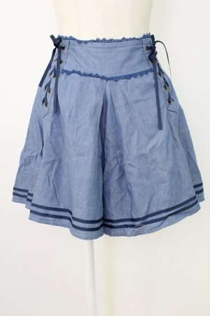 画像: axes femme / サイド編み上げショートパンツ  サックス T-25-12-17-034-AX-PA-SA-ZT