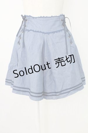 画像: axes femme / サイド編み上げショートパンツ  サックス T-25-12-17-034-AX-PA-SA-ZT527