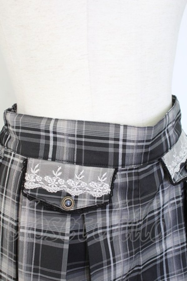 画像3: axes femme / レースポケットデザインチェックショートパンツ  グレー T-25-12-17-035-AX-PA-SA-ZT (3)