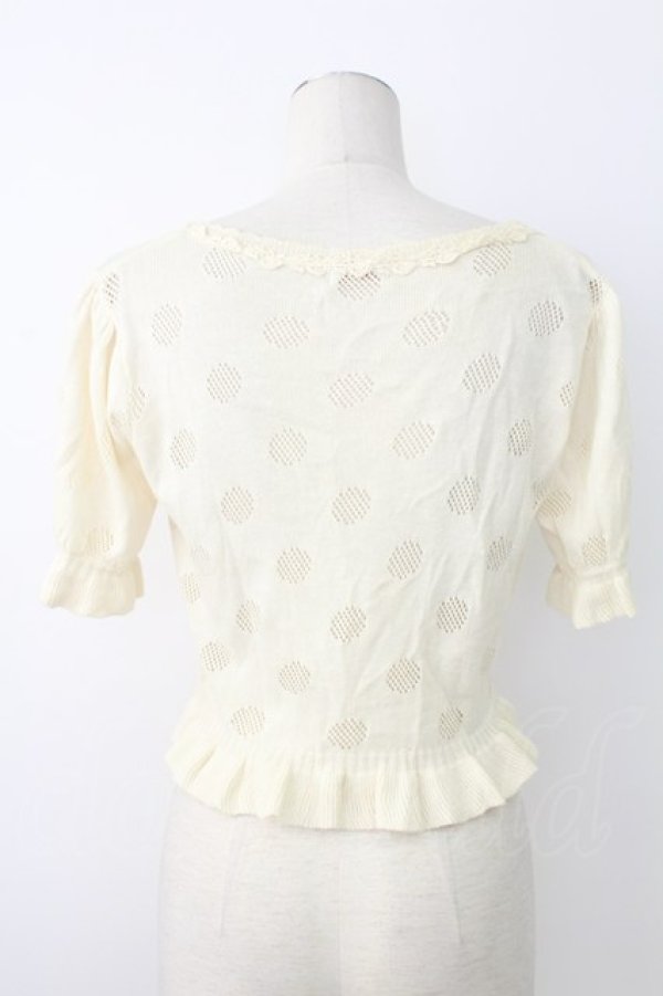 画像2: axes femme POETIQUE / ドットジャガードカーディガン  アイボリー T-25-12-17-005-AX-TO-SA-ZT (2)