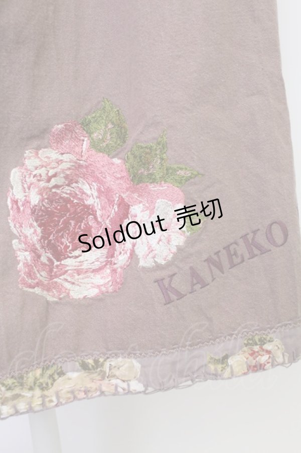 画像3: KANEKO ISAO / 花柄切替前開きスカート  パープル T-25-12-17-040-EL-SK-SA-ZT (3)