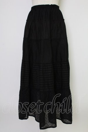 画像: KANEKO ISAO / 生地違い段スカート  ブラック T-25-12-17-043-EL-SK-SA-ZT