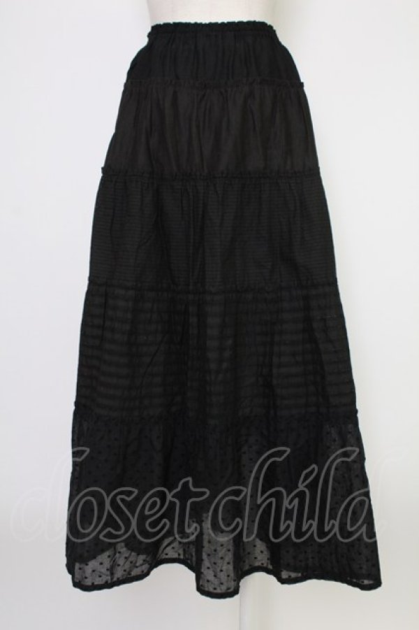 画像2: KANEKO ISAO / 生地違い段スカート  ブラック T-25-12-17-043-EL-SK-SA-ZT (2)