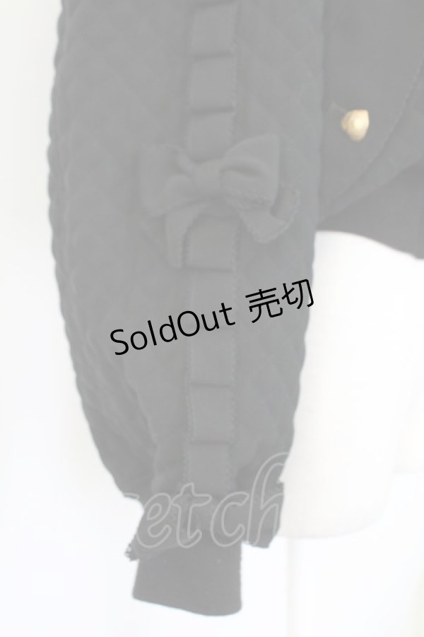 画像3: KANEKO ISAO / キルティング袖リボンブルゾン  ブラック T-25-12-17-046-EL-CO-SA-ZT (3)