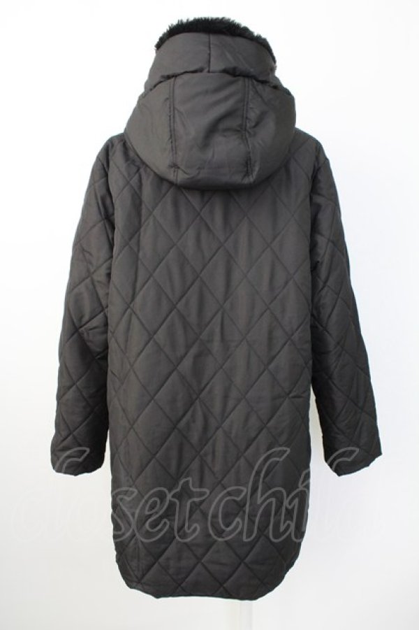 画像2: PINK HOUSE / ファー付きキルティングコート  黒 T-25-12-17-047-LO-OP-SA-ZT (2)