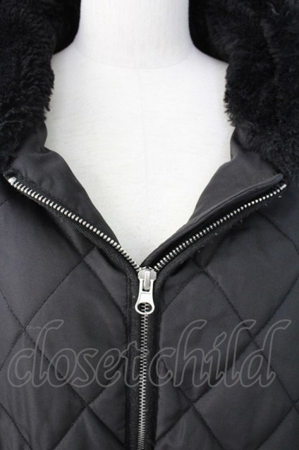 画像4: PINK HOUSE / ファー付きキルティングコート  黒 T-25-12-17-047-LO-OP-SA-ZT (4)