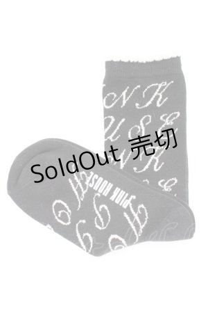 画像: PINK HOUSE / ロゴ靴下  ブラック×ホワイト T-25-12-17-052-LO-ZA-SA-ZT485