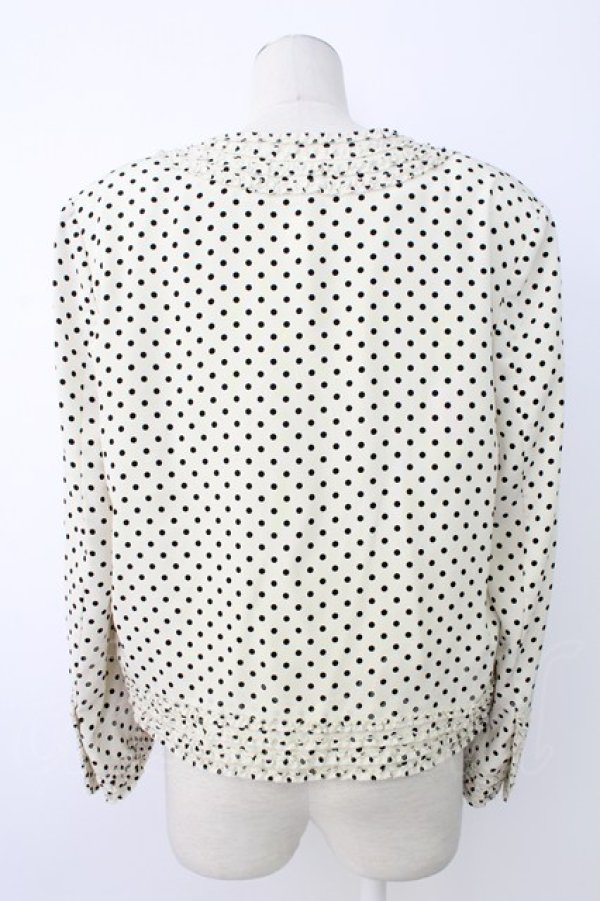 画像2: KANEKO ISAO / 水玉フリルノーカラー薄手ジャケット  ベージュ T-25-12-17-011-EL-JA-SA-ZT (2)