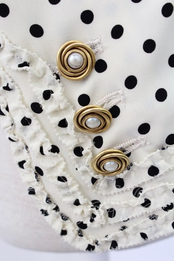 画像3: KANEKO ISAO / 水玉フリルノーカラー薄手ジャケット  ベージュ T-25-12-17-011-EL-JA-SA-ZT (3)