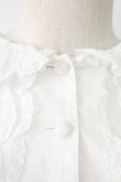 画像3: INGEBORG / レース&ピンタックくるみボタンブラウス  ホワイト T-25-12-17-001-LO-BL-SA-ZT (3)