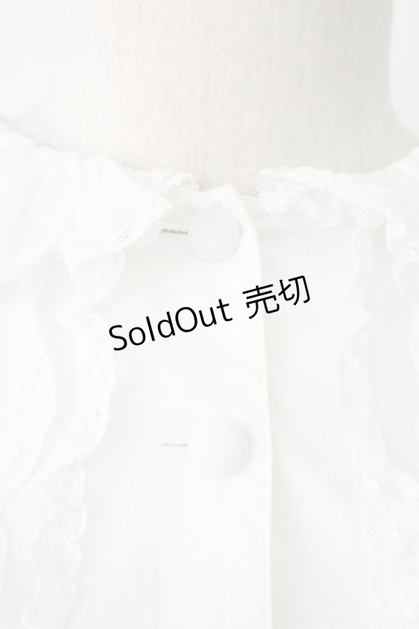 画像3: INGEBORG / レース&ピンタックくるみボタンブラウス  ホワイト T-25-12-17-001-LO-BL-SA-ZT526 (3)