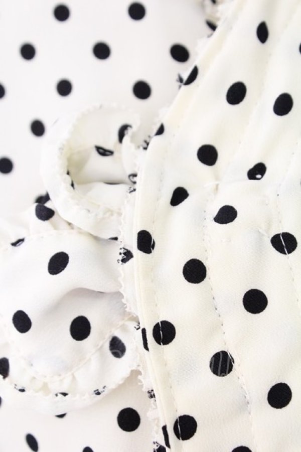 画像4: KANEKO ISAO / 水玉フリルノーカラー薄手ジャケット  ベージュ T-25-12-17-011-EL-JA-SA-ZT (4)