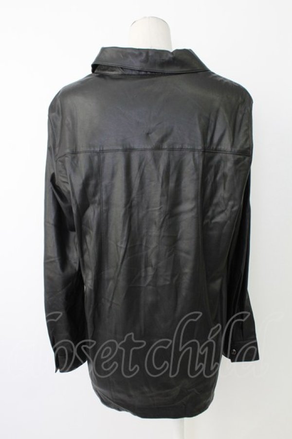 画像2: INGEBORG / エコレザーシャツジャケット  黒 T-25-12-17-019-LO-JA-SA-ZT (2)