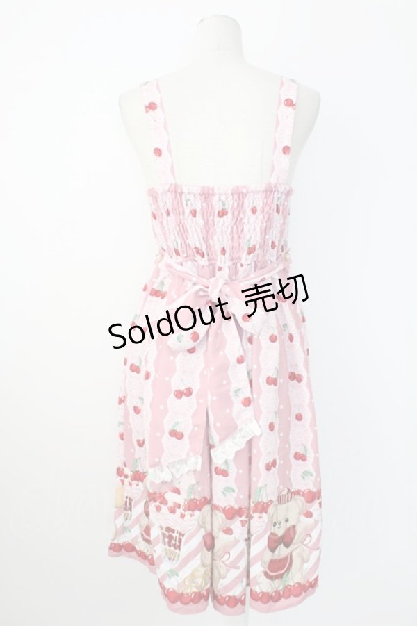 画像2: axes femme Kawaii / クマパフェ総柄ジャンスカ  ピンク T-25-12-17-021-AX-OP-SA-ZT526 (2)