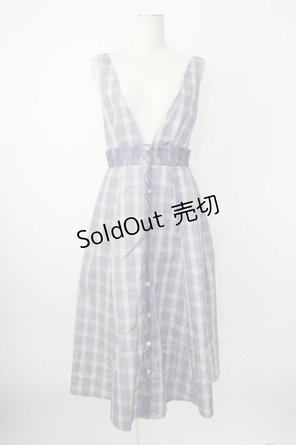 画像1: axes femme / センターボタンジャンスカ  ブルーチェック T-25-12-17-022-AX-OP-SA-ZT526 (1)