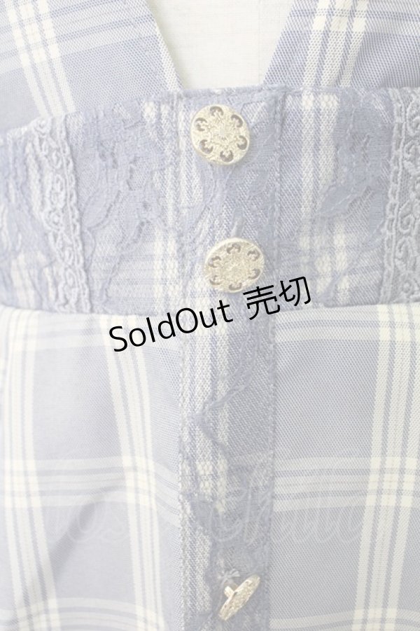 画像3: axes femme / センターボタンジャンスカ  ブルーチェック T-25-12-17-022-AX-OP-SA-ZT526 (3)