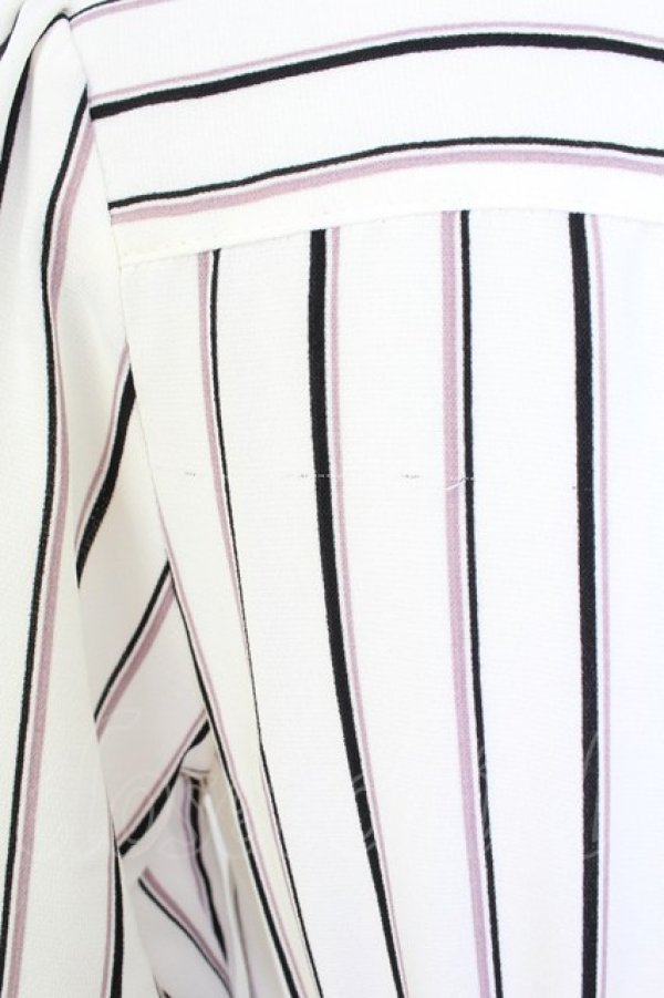 画像3: axes femme / マルチストライプ柄シャツワンピース  白Ｘ黒 T-25-12-17-025-AX-OP-SA-ZT (3)