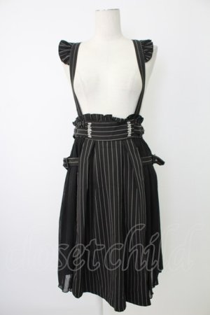 画像: axes femme POETIQUE / ストライプサス付きスカート  黒Ｘ白 T-25-12-17-027-AX-SK-SA-ZT