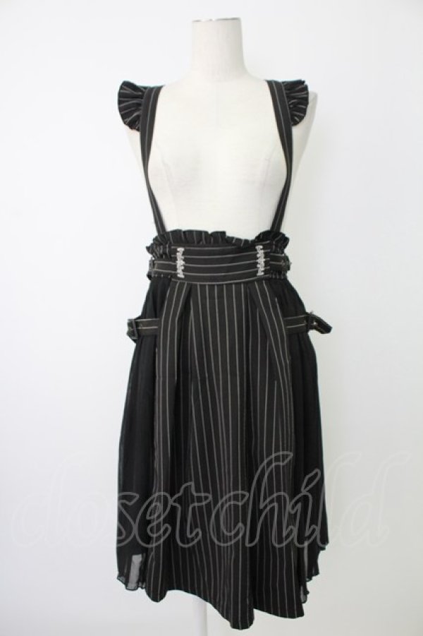 画像1: axes femme POETIQUE / ストライプサス付きスカート  黒Ｘ白 T-25-12-17-027-AX-SK-SA-ZT (1)