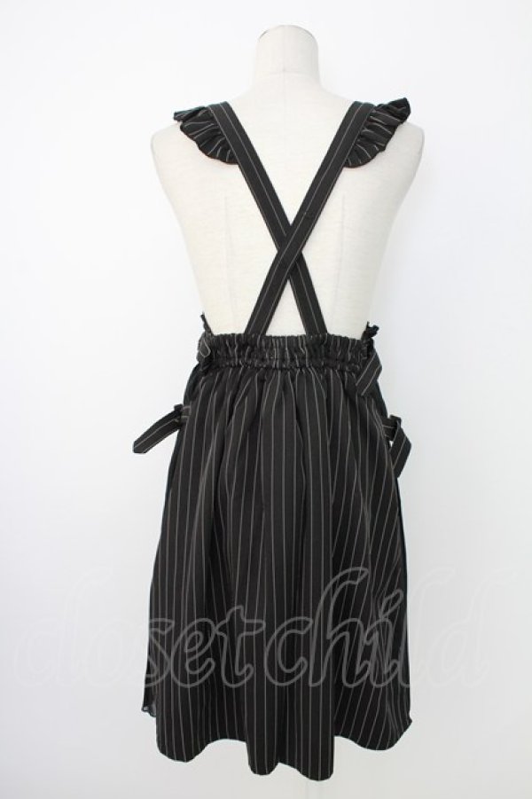 画像2: axes femme POETIQUE / ストライプサス付きスカート  黒Ｘ白 T-25-12-17-027-AX-SK-SA-ZT (2)