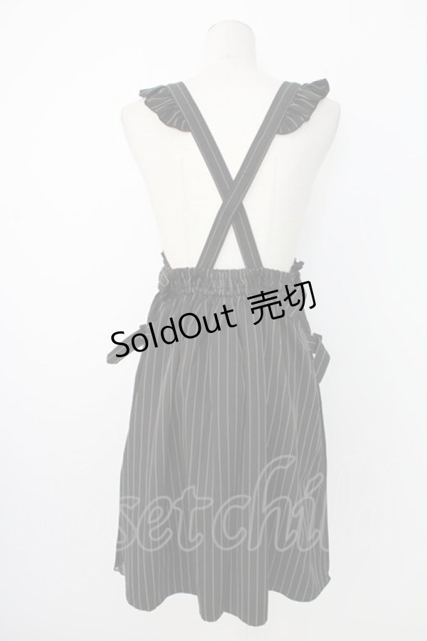 画像2: axes femme POETIQUE / ストライプサス付きスカート  黒Ｘ白 T-25-12-17-027-AX-SK-SA-ZT526 (2)