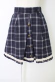 画像1: axes femme / チェック&裾レーススカート  青チェック T-25-12-17-030-AX-SK-SA-ZT (1)